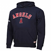Men's Los Angeles Angels of Anaheim Stitches Fastball Fleece Pullover Hoodie-Navy Blue